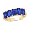 Thumbnail Image 1 of Emerald-Cut Blue Lab-Created Sapphire Five Stone Band in 10K Gold