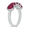 Thumbnail Image 2 of Emerald-Cut Lab-Created Ruby Five Stone Band in 10K White Gold
