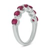 Thumbnail Image 2 of 3.5mm Lab-Created Ruby Bubbles Seven Stone Band in 10K White Gold