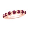 Thumbnail Image 1 of 3.5mm Lab-Created Ruby Bubbles Seven Stone Band in 10K Rose Gold