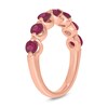 Thumbnail Image 2 of 3.5mm Lab-Created Ruby Bubbles Seven Stone Band in 10K Rose Gold