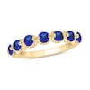 Thumbnail Image 1 of 3.5mm Blue Lab-Created Sapphire Bubbles Seven Stone Band in 10K Gold