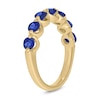 Thumbnail Image 2 of 3.5mm Blue Lab-Created Sapphire Bubbles Seven Stone Band in 10K Gold