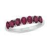 Thumbnail Image 1 of Oval Lab-Created Ruby Seven Stone Band in 10K White Gold