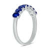 Thumbnail Image 2 of Oval Blue Lab-Created Sapphire Seven Stone Band in 10K White Gold