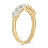 Thumbnail Image 2 of Oval White Lab-Created Sapphire Seven Stone Band in 10K Gold