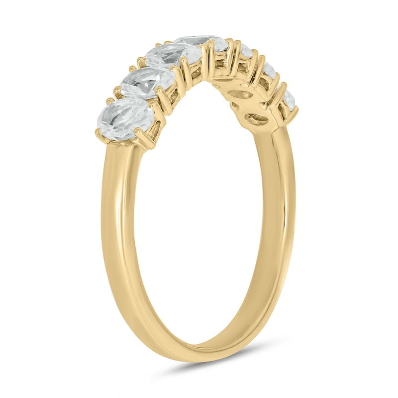 Main Image 2 of Oval White Lab-Created Sapphire Seven Stone Band in 10K Gold
