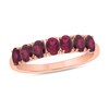 Thumbnail Image 1 of Oval Lab-Created Ruby Seven Stone Band in 10K Rose Gold