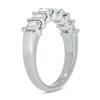 Thumbnail Image 2 of Emerald-Cut White Lab-Created Sapphire Tiered Seven Stone Band in 10K White Gold