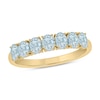 Thumbnail Image 0 of Oval Aquamarine Seven Stone Band in 10K Gold