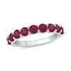 Thumbnail Image 1 of 3.5mm Lab-Created Ruby Nine Stone Band in 10K White Gold