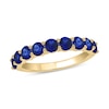 Thumbnail Image 1 of 3.5mm Blue Lab-Created Sapphire Nine Stone Band in 10K Gold