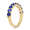 Thumbnail Image 2 of 3.5mm Blue Lab-Created Sapphire Nine Stone Band in 10K Gold