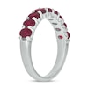 Thumbnail Image 2 of Oval Lab-Created Ruby Nine Stone Band in 10K White Gold