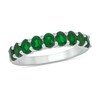 Thumbnail Image 1 of Oval Lab-Created Emerald Nine Stone Band in 10K White Gold