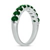 Thumbnail Image 2 of Oval Lab-Created Emerald Nine Stone Band in 10K White Gold