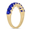 Thumbnail Image 2 of Emerald-Cut Blue Lab-Created Sapphire Nine Stone Band in 10K Gold