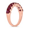 Thumbnail Image 2 of Emerald-Cut Lab-Created Ruby Nine Stone Band in 10K Rose Gold