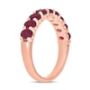 Thumbnail Image 2 of Oval Lab-Created Ruby Nine Stone Band in 10K Rose Gold