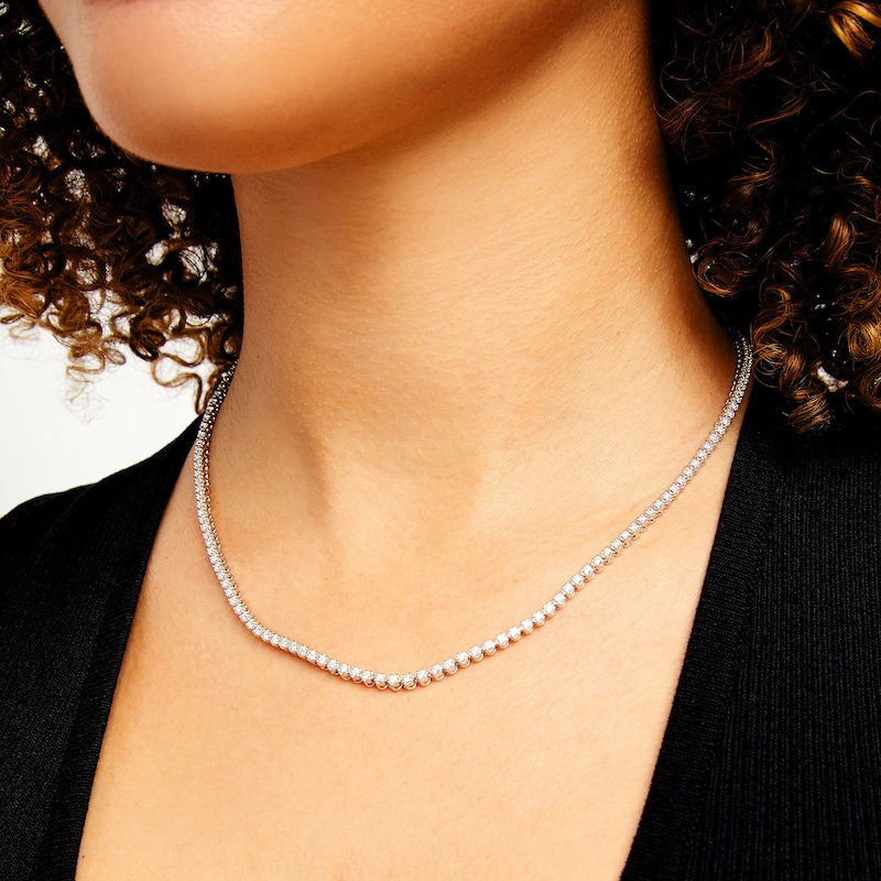 Main Image 2 of 3 CT. T.W. Certified Lab-Grown Diamond Tennis Necklace in 10K White Gold (I/I1)