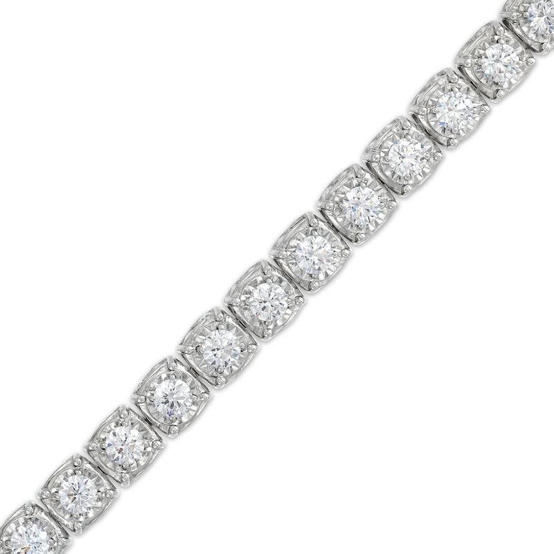 Main Image 1 of 10 CT. T.W. Certified Lab-Grown Diamond Cushion Tennis-Style Bracelet in 10K White Gold (I/I1)