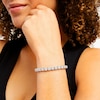 Thumbnail Image 2 of 10 CT. T.W. Certified Lab-Grown Diamond Cushion Tennis-Style Bracelet in 10K White Gold (I/I1)