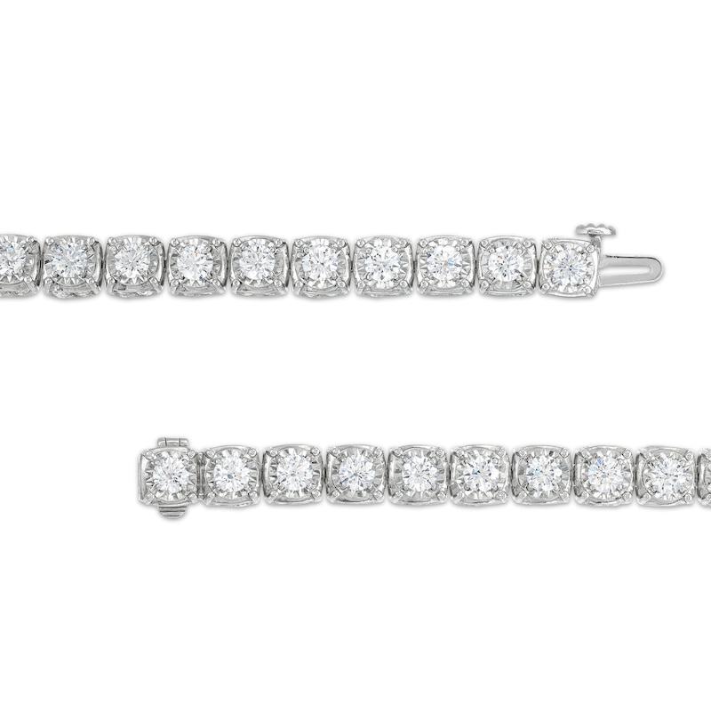 Main Image 3 of 10 CT. T.W. Certified Lab-Grown Diamond Cushion Tennis-Style Bracelet in 10K White Gold (I/I1)