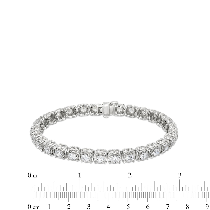 Main Image 4 of 10 CT. T.W. Certified Lab-Grown Diamond Cushion Tennis-Style Bracelet in 10K White Gold (I/I1)