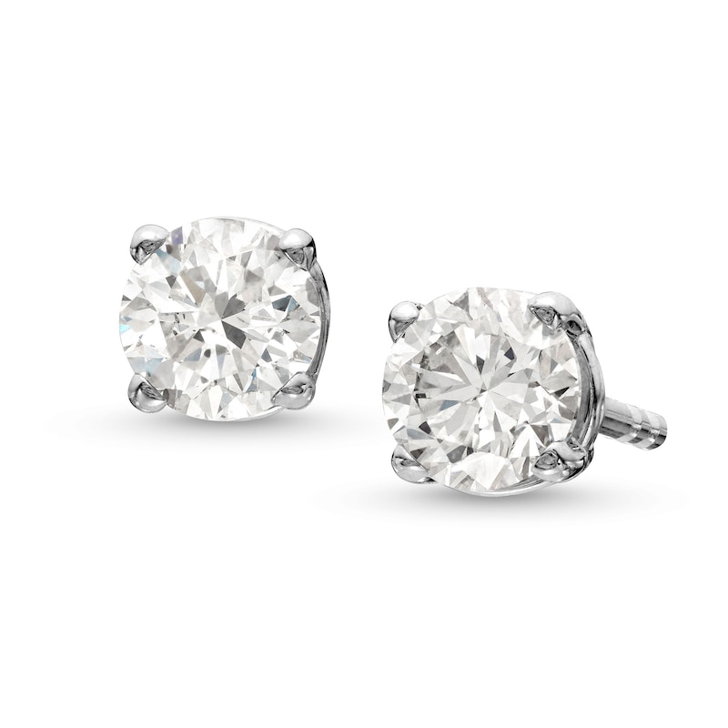 Main Image 1 of 1/3 CT. T.W. Certified Lab-Grown Diamond Solitaire Stud Earrings in 10K White Gold (I/SI2)