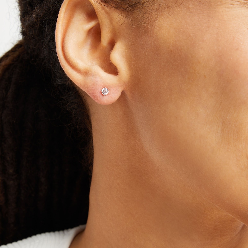 Main Image 2 of 1/3 CT. T.W. Certified Lab-Grown Diamond Solitaire Stud Earrings in 10K White Gold (I/SI2)