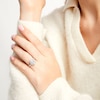 Thumbnail Image 2 of 1-1/2 CT. T.W. Certified Oval Lab-Grown Diamond Double Frame Engagement Ring in 14K White Gold (F/SI2)