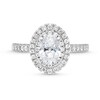 Thumbnail Image 4 of 1-1/2 CT. T.W. Certified Oval Lab-Grown Diamond Double Frame Engagement Ring in 14K White Gold (F/SI2)