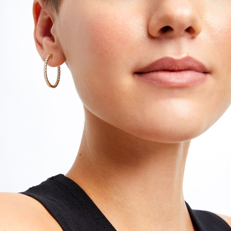 1-1/2 CT. T.W. Certified Lab-Created Diamond Inside-Out Hoop Earrings in 14K Gold (F/SI2)