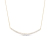 Thumbnail Image 1 of 2 CT. T.W. Journey Certified Lab-Grown Diamond Curved Necklace in 14K Gold (F/SI2)