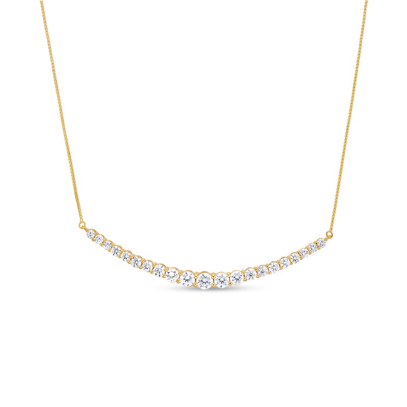Main Image 1 of 2 CT. T.W. Journey Certified Lab-Grown Diamond Curved Necklace in 14K Gold (F/SI2)