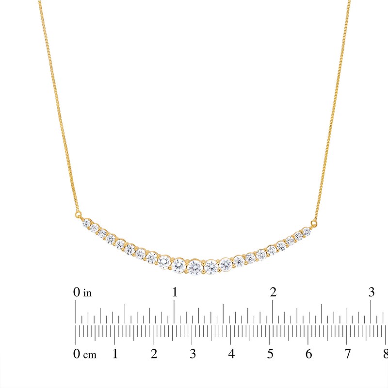 Main Image 4 of 2 CT. T.W. Journey Certified Lab-Grown Diamond Curved Necklace in 14K Gold (F/SI2)