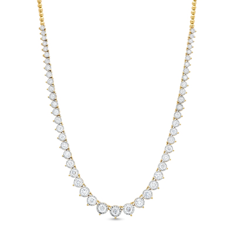 Main Image 1 of 3 CT. T.W. Certified Lab-Grown Diamond Graduating Bead Necklace in 14K Gold (F/SI2)