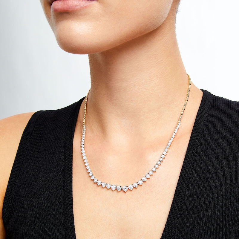 Main Image 2 of 3 CT. T.W. Certified Lab-Grown Diamond Graduating Bead Necklace in 14K Gold (F/SI2)