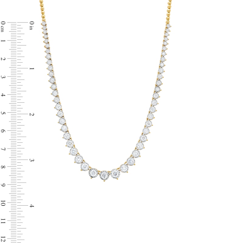Main Image 4 of 3 CT. T.W. Certified Lab-Grown Diamond Graduating Bead Necklace in 14K Gold (F/SI2)