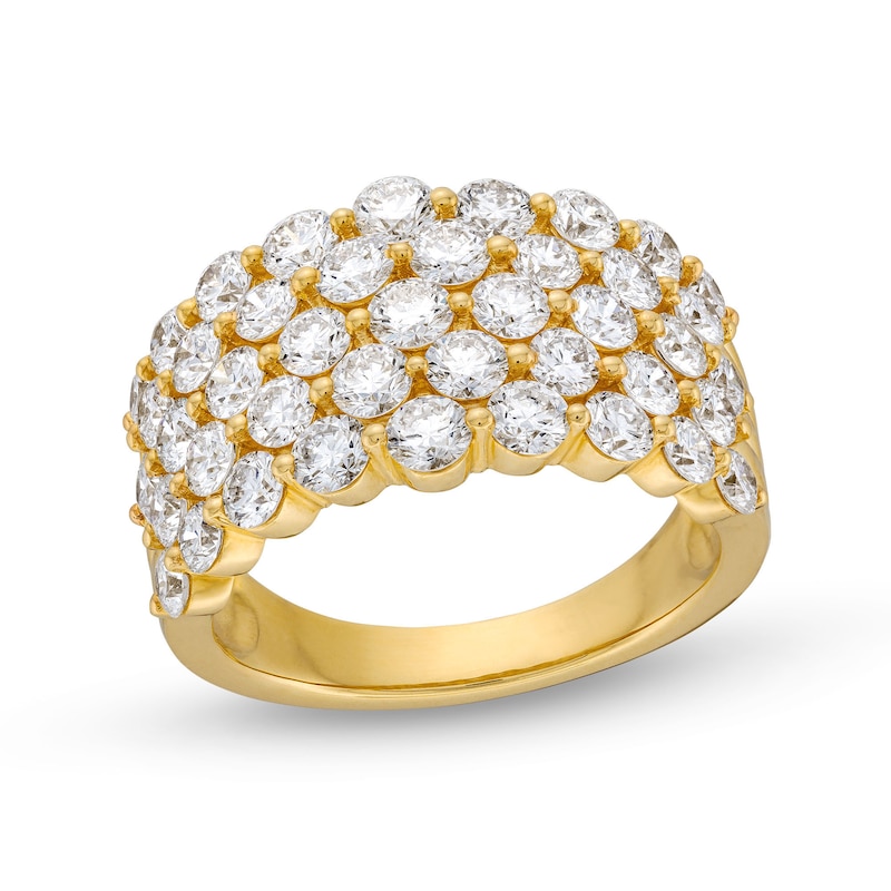Main Image 1 of 3 CT. T.W. Certified Lab-Grown Diamond Scatter Multi-Row Ring in 14K Gold (F/SI2)