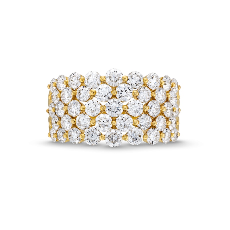 Main Image 4 of 3 CT. T.W. Certified Lab-Grown Diamond Scatter Multi-Row Ring in 14K Gold (F/SI2)