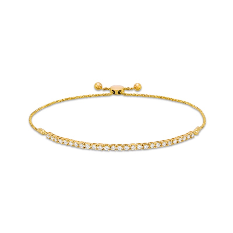 Main Image 1 of 1 CT. T.W. Certified Lab-Grown Diamond Line Bolo Bracelet in 14K Gold (F/SI2) - 9.98"