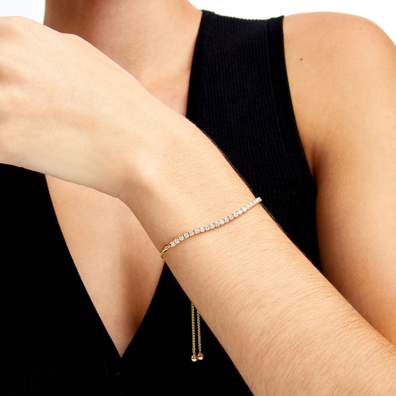 Main Image 2 of 1 CT. T.W. Certified Lab-Grown Diamond Line Bolo Bracelet in 14K Gold (F/SI2) - 9.98"