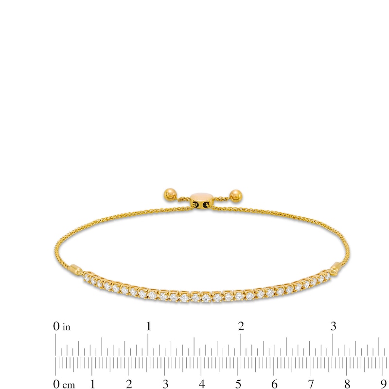 Main Image 3 of 1 CT. T.W. Certified Lab-Grown Diamond Line Bolo Bracelet in 14K Gold (F/SI2) - 9.98"