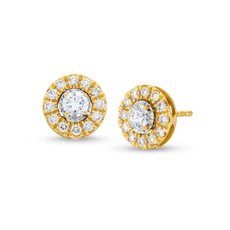 Main Image 1 of 5/8 CT. T.W. Certified Lab-Grown Diamond Frame Stud Earrings in 14K Gold (F/SI2)
