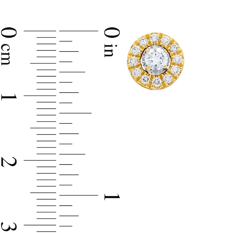 Main Image 3 of 5/8 CT. T.W. Certified Lab-Grown Diamond Frame Stud Earrings in 14K Gold (F/SI2)
