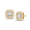 Thumbnail Image 1 of 5/8 CT. T.W. Certified Lab-Grown Diamond Cushion Frame Stud Earrings in 14K Gold (F/SI2)