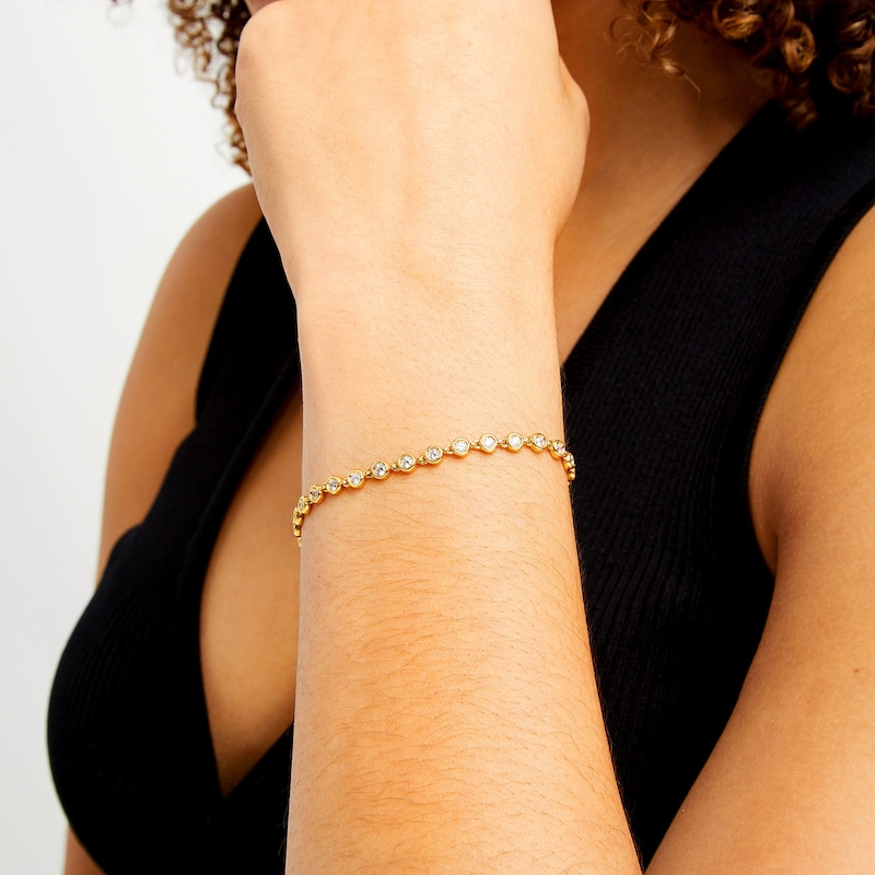 Main Image 2 of 1-1/3 CT. T.W. Certified Lab-Grown Diamond Spaced Line Bracelet in 10K Gold (I/I1)