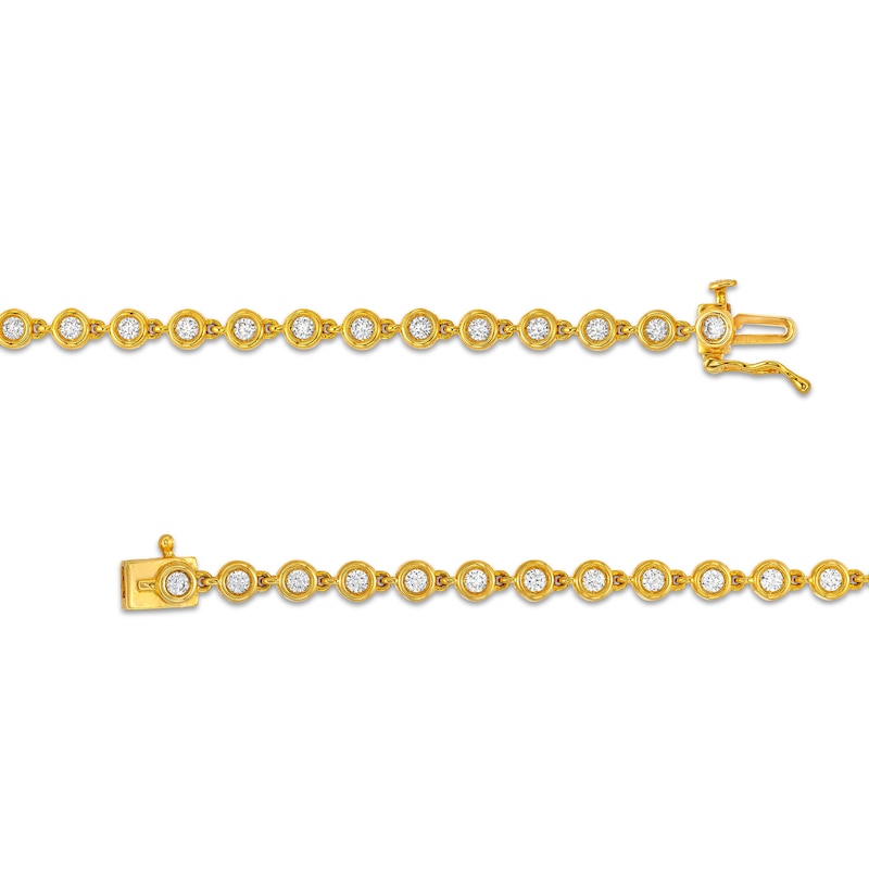 Main Image 3 of 1-1/3 CT. T.W. Certified Lab-Grown Diamond Spaced Line Bracelet in 10K Gold (I/I1)