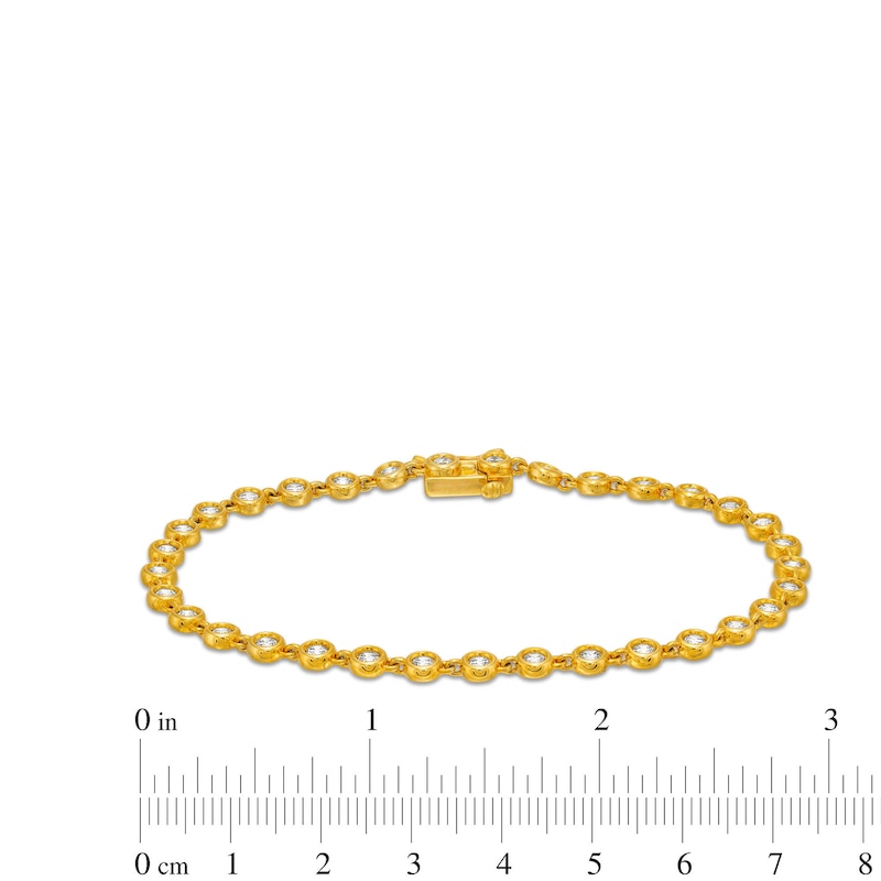 Main Image 4 of 1-1/3 CT. T.W. Certified Lab-Grown Diamond Spaced Line Bracelet in 10K Gold (I/I1)